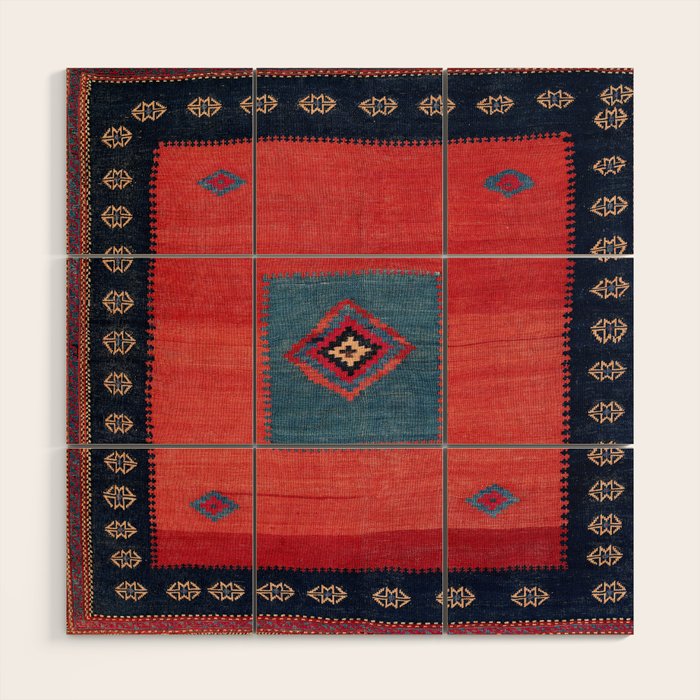 Ashar Ru Khorsi Kerman South Persian Blanket Print Wood Wall Art Gallery Image 1