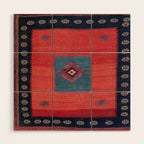 Ashar Ru Khorsi Kerman South Persian Blanket Print Wood Wall Art Gallery Image 1