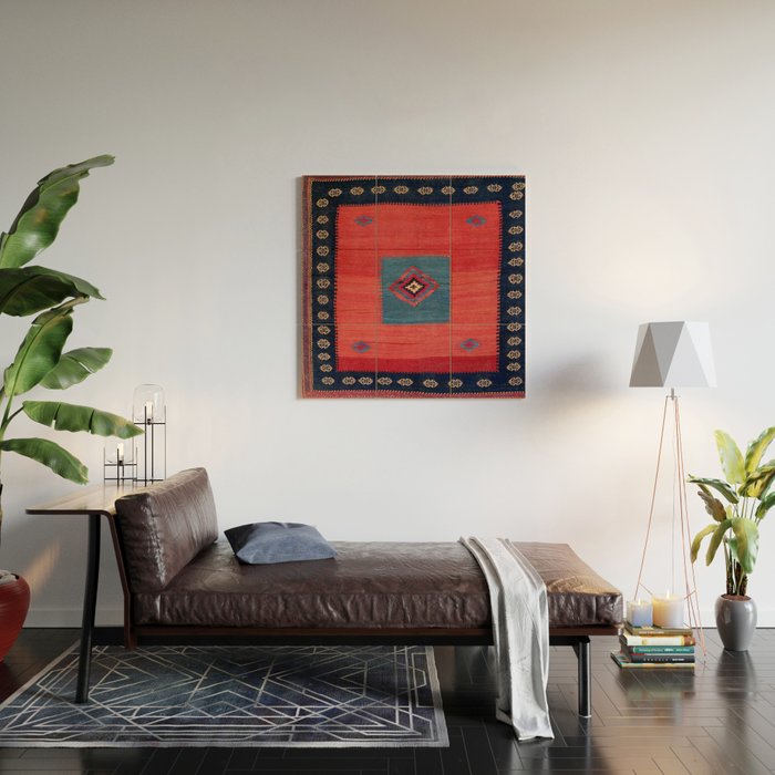 Ashar Ru Khorsi Kerman South Persian Blanket Print Wood Wall Art Gallery Image 2