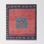 Ashar Ru Khorsi Kerman South Persian Blanket Print Throw Blanket Gallery Image 2
