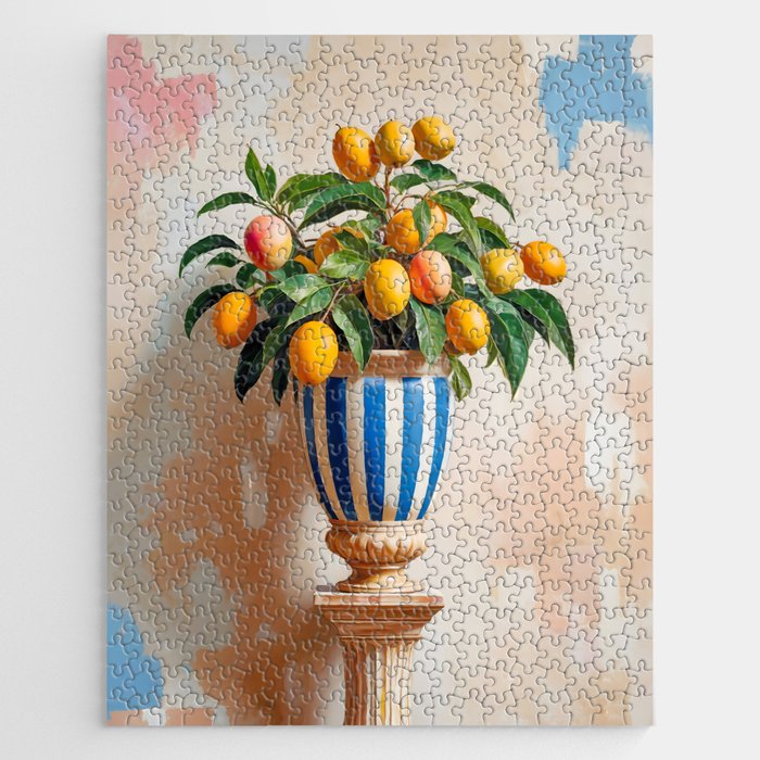  Mango Summer, India Fruits Still Life Tropical, Season Flower Pot Plants Botanical, Nature Plant Pots Blossom Juicy Painting Jigsaw Puzzle Gallery Image 1