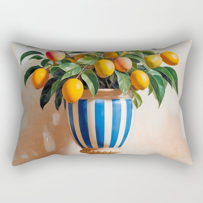 Mango Summer, India Fruits Still Life Tropical, Season Flower Pot Plants Botanical, Nature Plant Pots Blossom Juicy Painting Rectangular Pillow Gallery Image 1