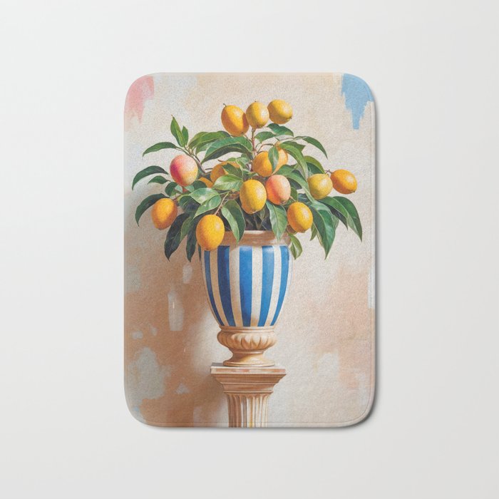  Mango Summer, India Fruits Still Life Tropical, Season Flower Pot Plants Botanical, Nature Plant Pots Blossom Juicy Painting Bath Mat Gallery Image 1