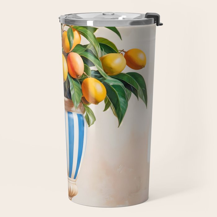  Mango Summer, India Fruits Still Life Tropical, Season Flower Pot Plants Botanical, Nature Plant Pots Blossom Juicy Painting Travel Mug Gallery Image 2