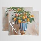  Mango Summer, India Fruits Still Life Tropical, Season Flower Pot Plants Botanical, Nature Plant Pots Blossom Juicy Painting Placemat Gallery Image 1