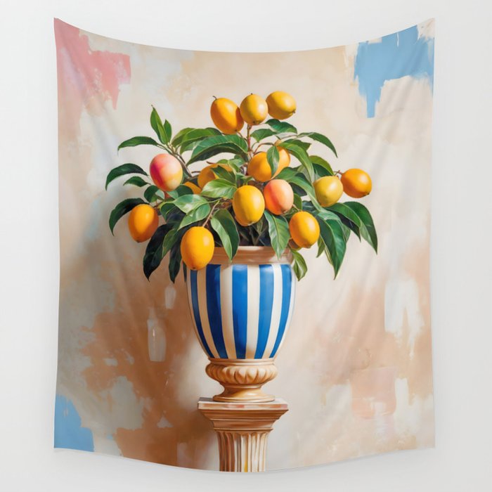  Mango Summer, India Fruits Still Life Tropical, Season Flower Pot Plants Botanical, Nature Plant Pots Blossom Juicy Painting Wall Tapestry Gallery Image 1