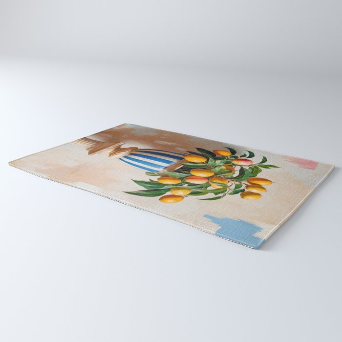  Mango Summer, India Fruits Still Life Tropical, Season Flower Pot Plants Botanical, Nature Plant Pots Blossom Juicy Painting Rug Gallery Image 3