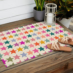 Retro Colorful Stars Outdoor Rug Gallery Image 2