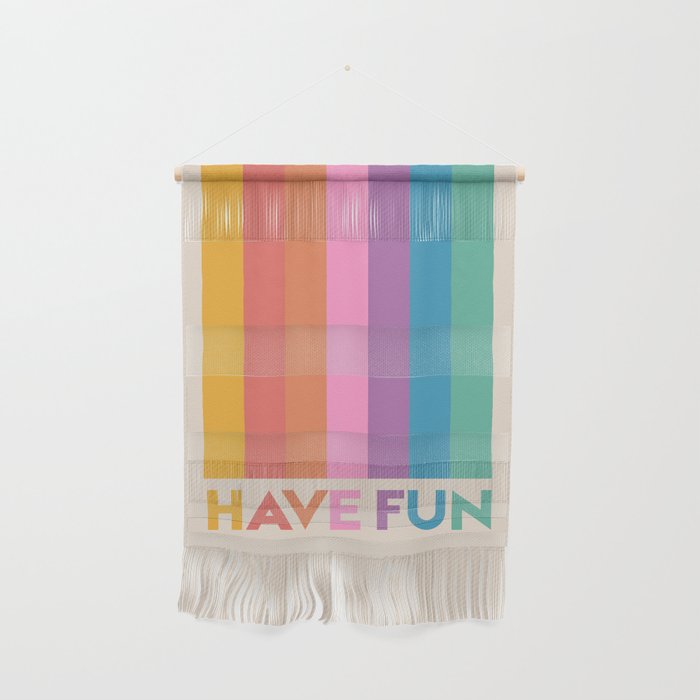 Vintage Rainbow Have Fun Text Wall Hanging Gallery Image 1