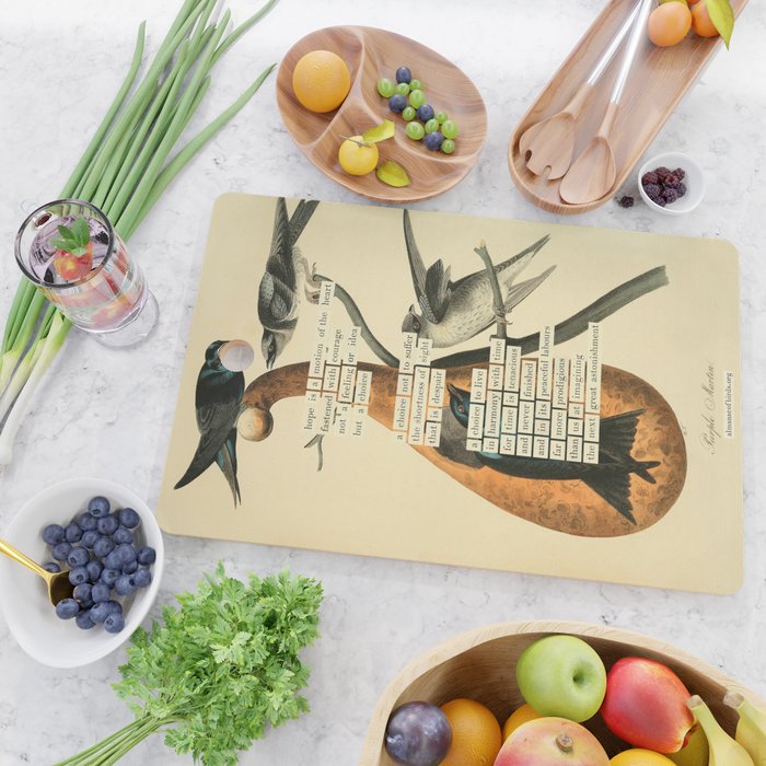 Purple Martin Divination from # An Almanac of Birds # Divinations for Uncertain Days Cutting Board Gallery Image 2