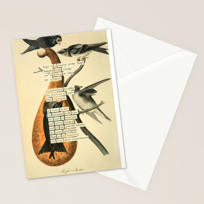 Purple Martin Divination from # An Almanac of Birds # Divinations for Uncertain Days Stationery Card Gallery Image 2