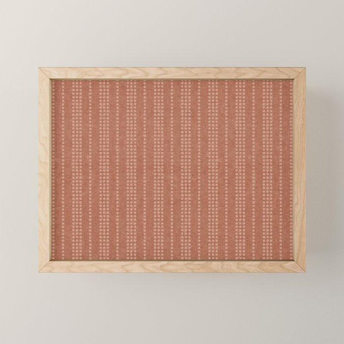 irregular striped dots - terracotta Mini Art Print Gallery Image 1