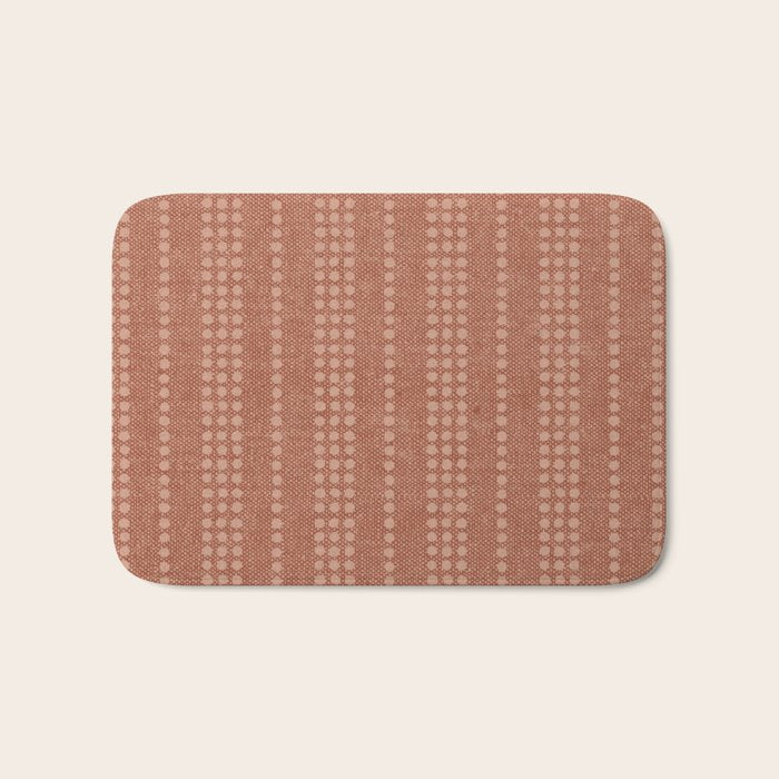 irregular striped dots - terracotta Bath Mat Gallery Image 1