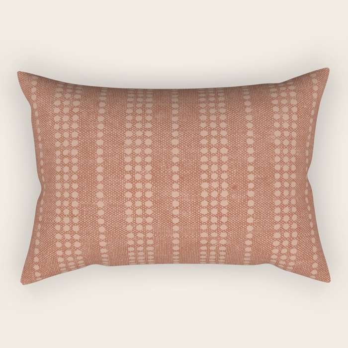 irregular striped dots - terracotta Rectangular Pillow Gallery Image 2