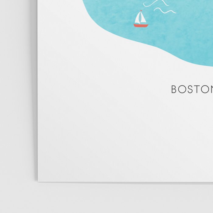 Boston Skyline Illustration Poster Gallery Image 3