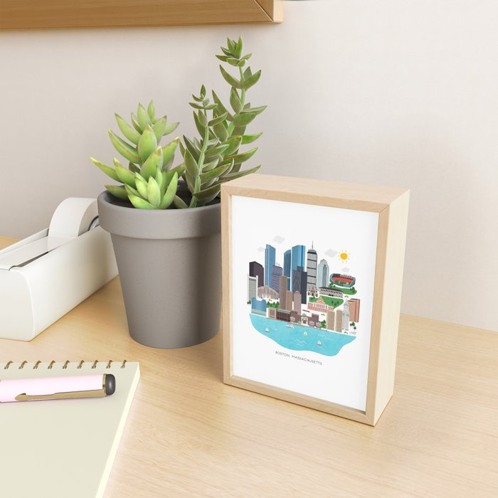 Boston Skyline Illustration Mini Art Print Gallery Image 2