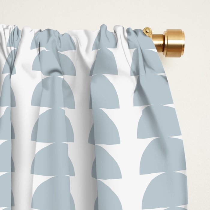 Maude Pattern - Natural Blue Window Curtain Gallery Image 2