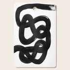 Knots Black & White Minimalist Ink Tribal Mid Century Pattern Dark Painting Pattern Cutting Board Gallery Image 1