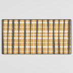 Hygge Striped Plaid Charcoal Mustard Gold Pattern  Desk Mat Gallery Image 3