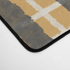Hygge Striped Plaid Charcoal Mustard Gold Pattern  Desk Mat Gallery Image 4