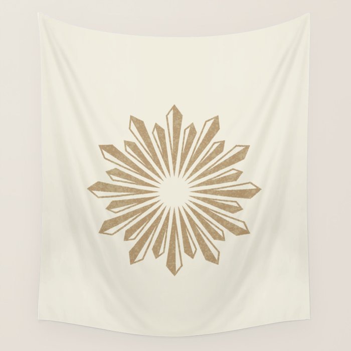 Sunburst Retro 2 - Gold Wall Tapestry Gallery Image 1