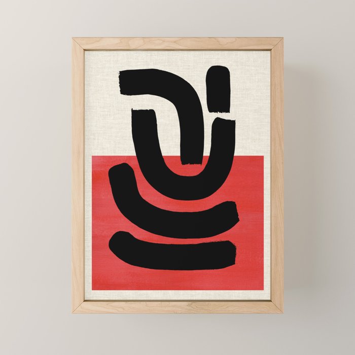 Red Round Mini Art Print Gallery Image 1