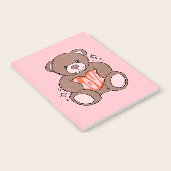 Love Bear Inspired by PANTONE 17 1230 Mocha Mousse Notebook Gallery Image 2
