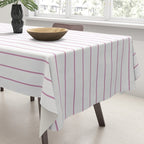 Minimal Arch XXVI White and Pink Modern Geometric Lines Tablecloth Gallery Image 3