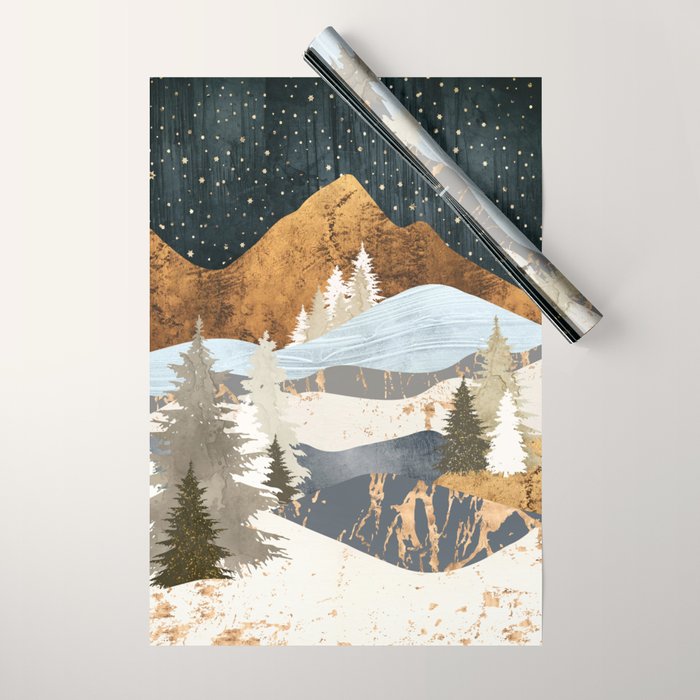Winter Stars Wrapping Paper Gallery Image 1