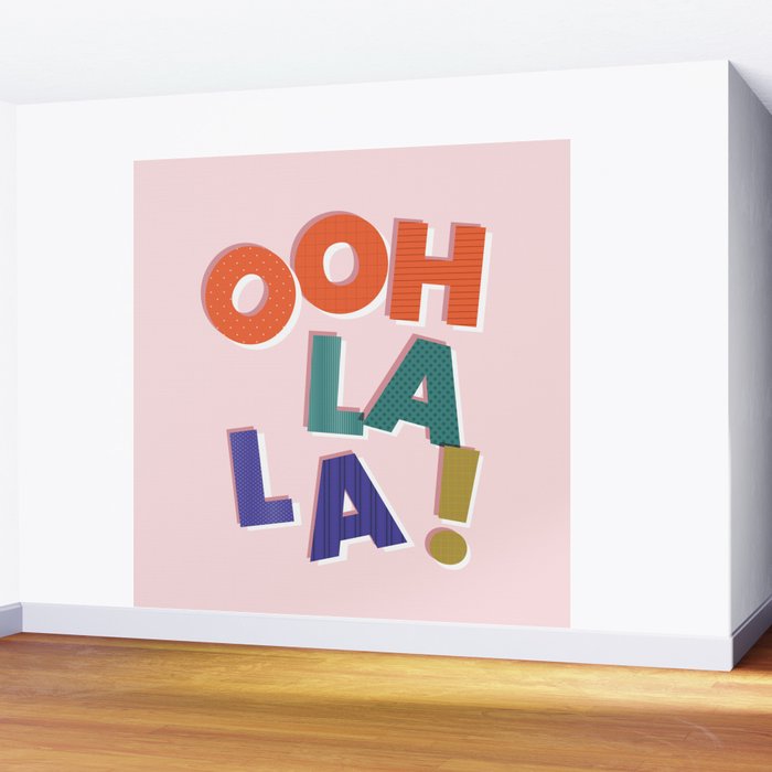 OOH LA LA! colorful french typography Wall Mural Gallery Image 2