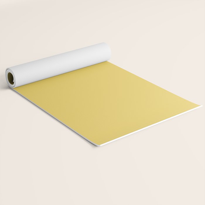 Butter Yellow Solid Color Yoga Mat Gallery Image 2