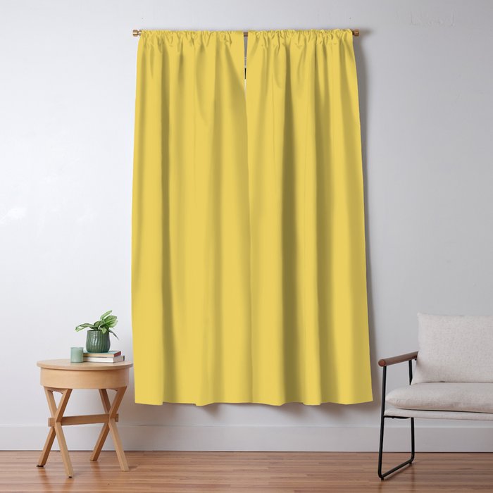 Butter Yellow Solid Color Window Curtain Gallery Image 1
