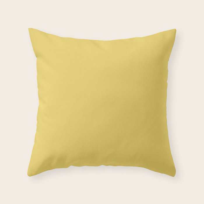 Butter Yellow Solid Color Throw Pillow Gallery Image 1