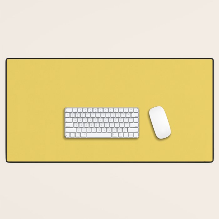 Butter Yellow Solid Color Desk Mat Gallery Image 1