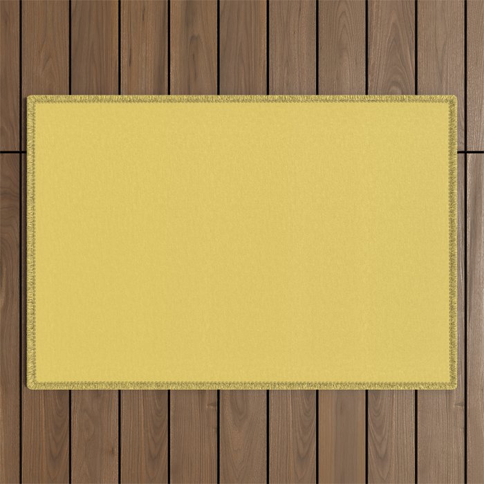 Butter Yellow Solid Color Outdoor Rug Gallery Image 1