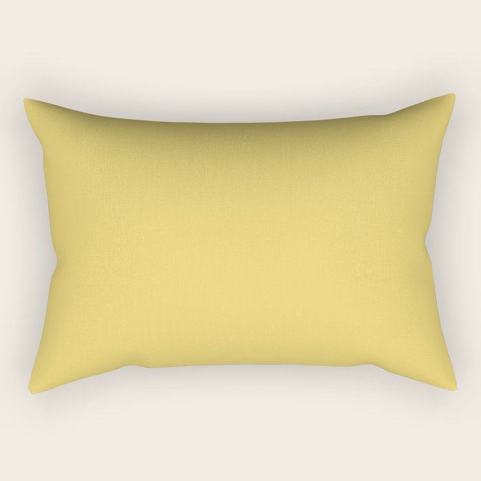 Butter Yellow Solid Color Rectangular Pillow Gallery Image 2