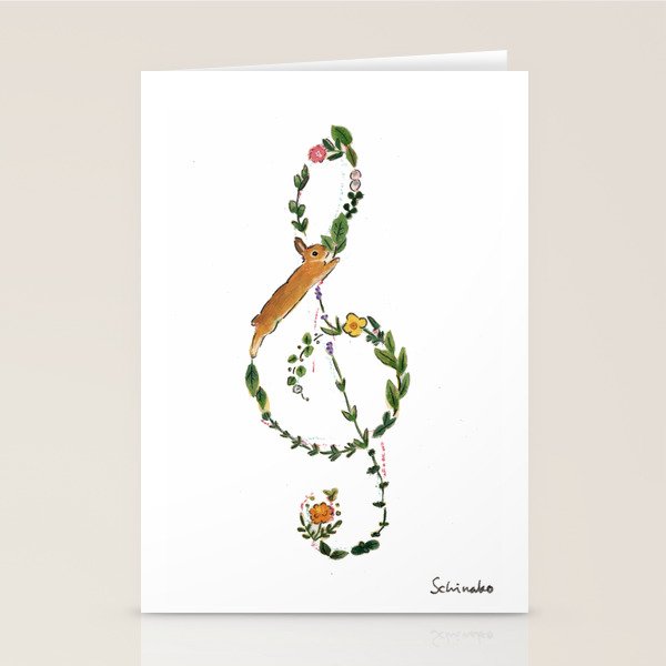 G clef Stationery Card Gallery Image 1