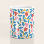 Simple Floral - Blue, Pink and Red Coffee Mug Gallery Image 4