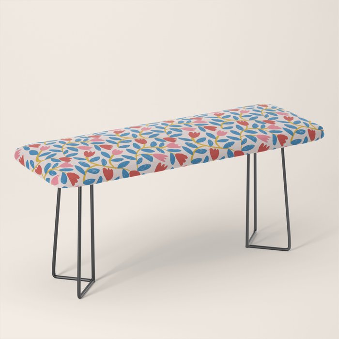 Simple Floral - Blue, Pink and Red Bench Gallery Image 1