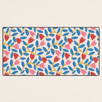 Simple Floral - Blue, Pink and Red Desk Mat Gallery Image 3