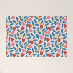 Simple Floral - Blue, Pink and Red Welcome Mat Gallery Image 1