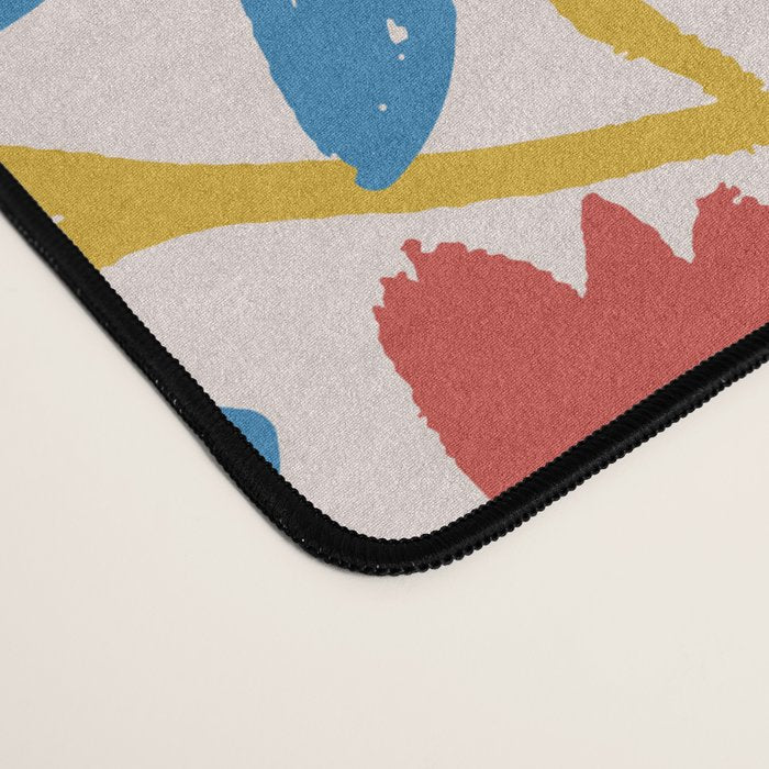 Simple Floral - Blue, Pink and Red Desk Mat Gallery Image 4