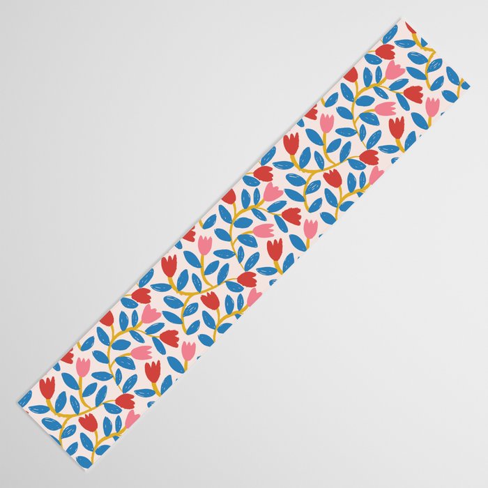 Simple Floral - Blue, Pink and Red Table Runner Gallery Image 3
