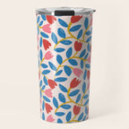 Simple Floral - Blue, Pink and Red Travel Mug Gallery Image 1