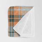 fall plaid - orange and blue Throw Blanket Gallery Image 3