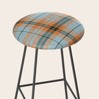 fall plaid - orange and blue Stool Gallery Image 2