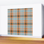 fall plaid - orange and blue Wall Mural Gallery Image 2