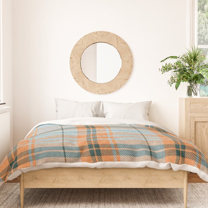 fall plaid - orange and blue Duvet Cover Gallery Image 3