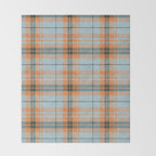 fall plaid - orange and blue Throw Blanket Gallery Image 2