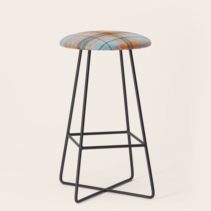 fall plaid - orange and blue Stool Gallery Image 1